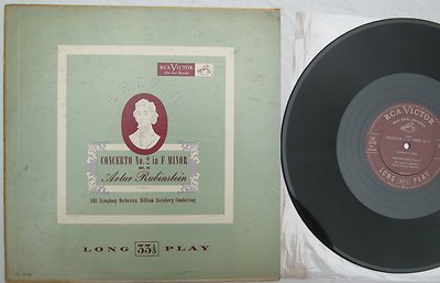 ショパン　2 Chopin Concerto No 2 F Minor Artur Rubinstein RCA LM1046 MONO VG+