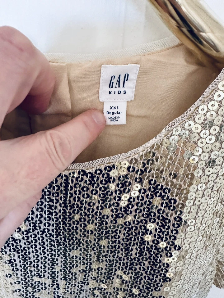 Vestido Gap Niños Niñas Swing Tank Lentejuelas - Oro Rosa Ombré (14-16) XXL Foto 4 de 4