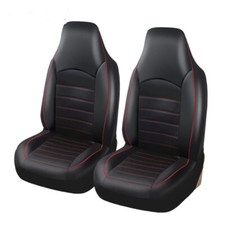 2 Seats Car Seat Covers Pu Leather Front Protector For High Back Bucket Seat