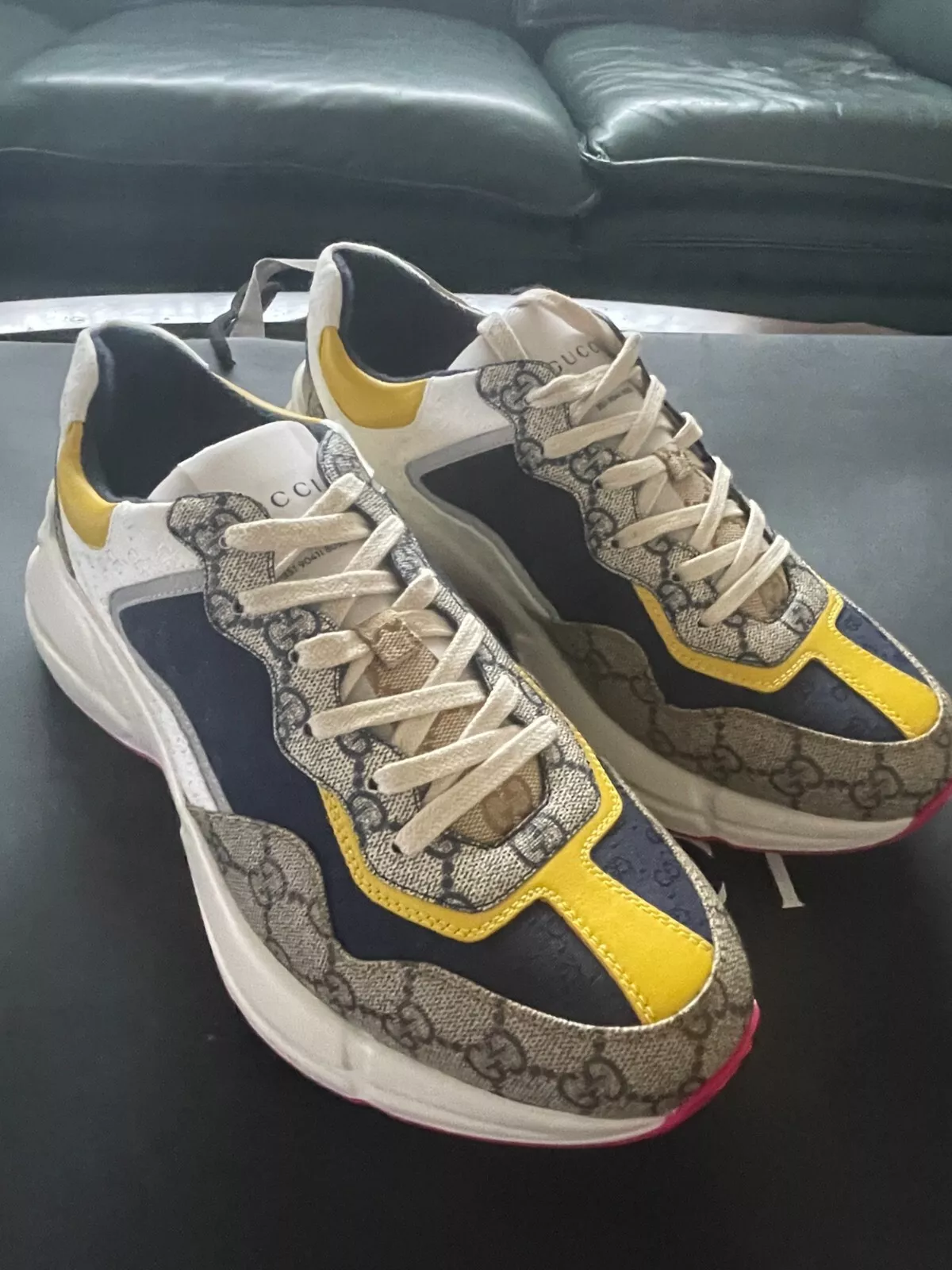 Gucci GG Rhyton « Beige Blanc Jaune » 619891 taille 7,5