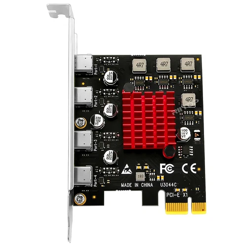 4 Port USB Type C PCIe Expansion Adapter  Card 5Gbps for Win11,10,8,7,XP,Vista