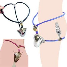 Stainless Steel Male Half-hollow Chastity Belt Device Invisible Lockable Ring