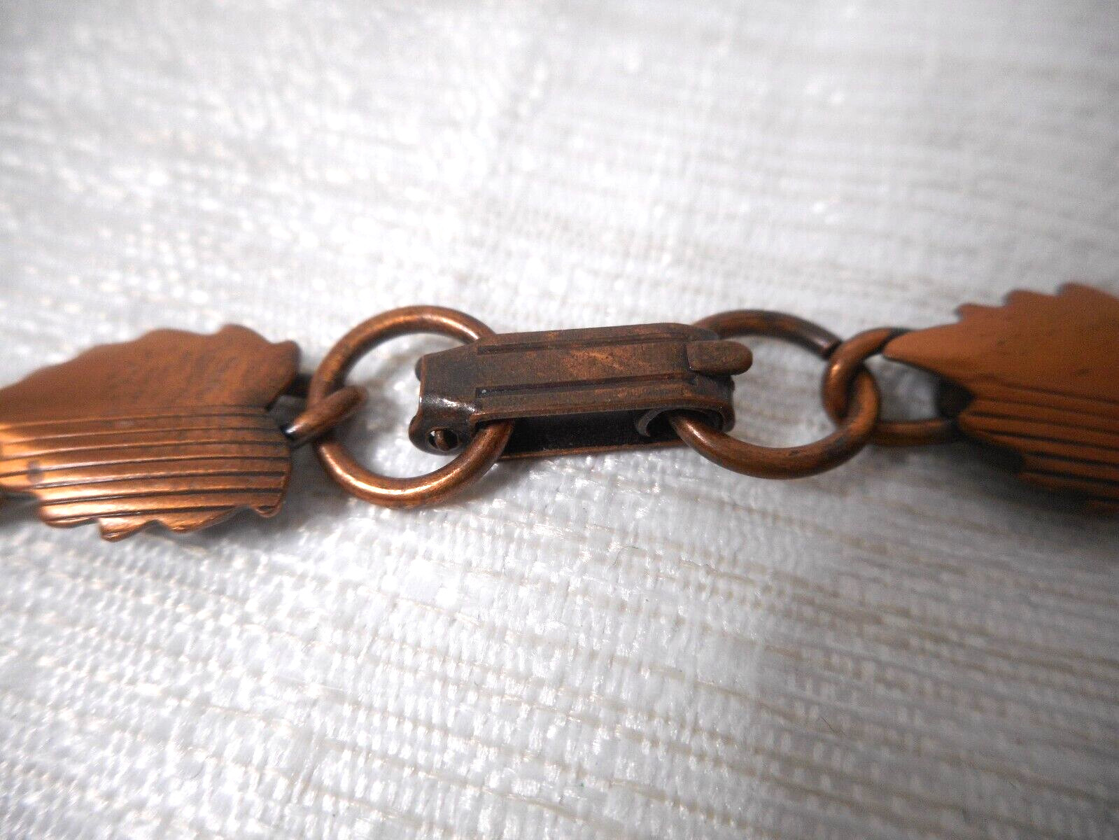 Modernist Solid Copper Chain Link Bracelet 10 Til… - image 3