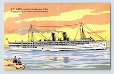 Postcard Ship Los Angeles Steam Ship Company SS Yale 1930s Unposted Chrome