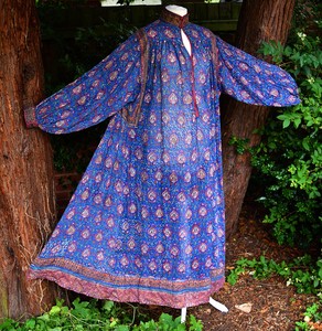 Block Cotton Print Gauze Boho Anokhi Festival 70s Indian Sheer CexBodr