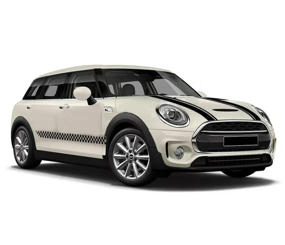 Calcomanía lateral a rayas a cuadros para capó de coche para Mini Clubman Cooper R55 F54 Foto 2 de 4