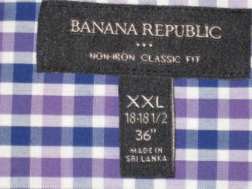 Banana Republic Non Iron Classic Fit Purple/Blue Check Shirt 18-18 1/2/36 New - Picture 5 of 8