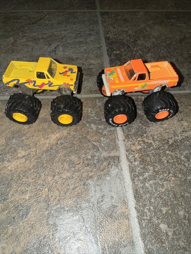 Vintage 1987 Road Champs Heatwave Monster Truck Orange 80s Pickup & 2nd Truck! - Picture 1 of 5