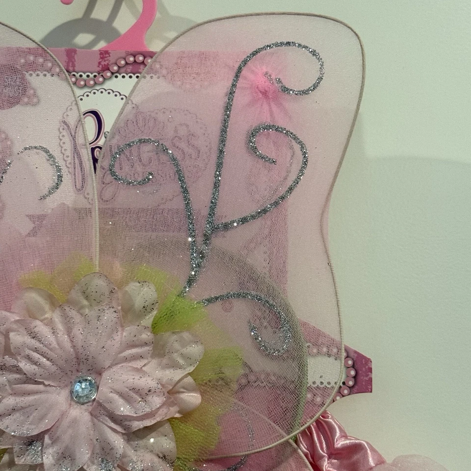 Принцесса выражения розовый/зеленый фея принцесса наряд комплект костюм возрастов 4-8 новый - Изображение 4 из 4