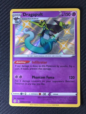 Pokemon Dragapult SV062/SV122 Shiny Holo Rare – Shining Fates Trading Card, NM/M Condition - View #11