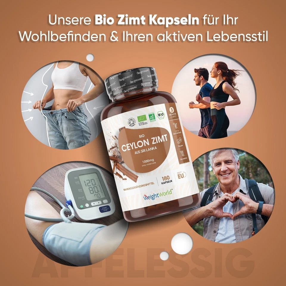 WeightWorld Zimt - 180 Bio Kapseln - Entzündung - Gewichtsmanagement - Abnehmen - Bild 2 von 4