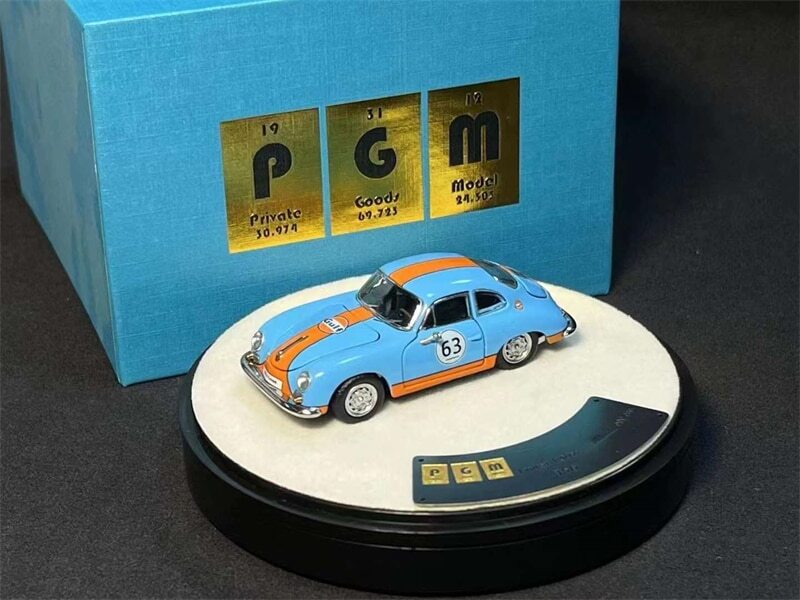 PGM 1:64 Classic vehicle 356 Gulf Racing #63 Full Open Diecast