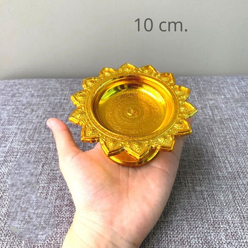 4 x Bandeja de ofrendas de amuletos de oro tailandés y plata para altar de Buda de adoración de plástico - Imagen 5 de 10