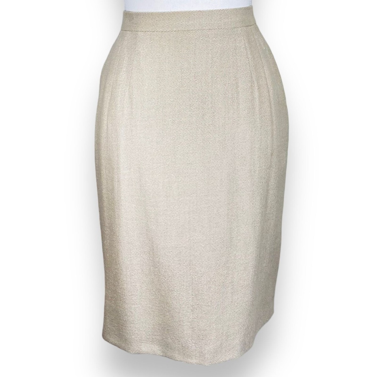 Escada White Vintage Pencil Skirt Escada Designer Snake Embossed