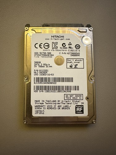Festplatte Hitachi SATA 3.0 Gab/s HDD 5K750-500