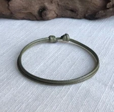 Olive Green 1.5mm Water Resistant Cord Adjustable Unisex Bracelet or Anklet