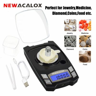 Digital Electronic Scale Mini USB Charging Weighing Scale 100g/50gx0.001g 