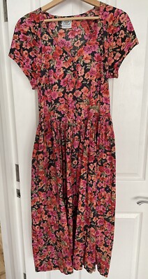★Laura Ashley/VTG Dresses/Made in G. B. Laura Ashley Vintage Made In The UK Floral Prairie, Granny