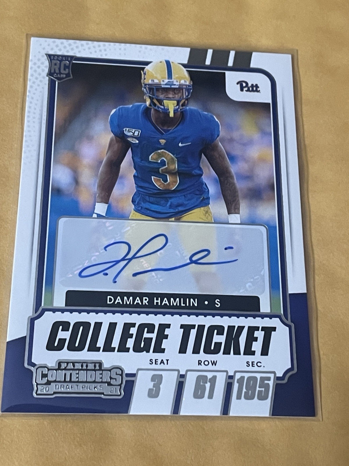 DAMAR HAMLIN 2021 Panini Contenders Draft Picks  Rookie AUTO  Buffalo Bills