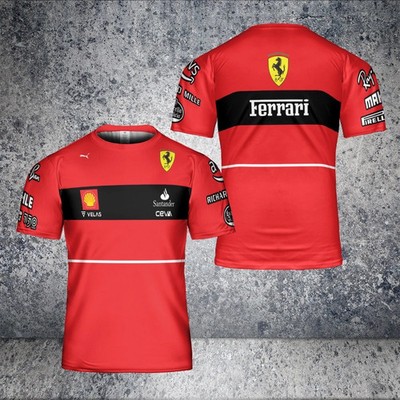 Custom Name - Men's F.errrari Logo 3D Red - All Size