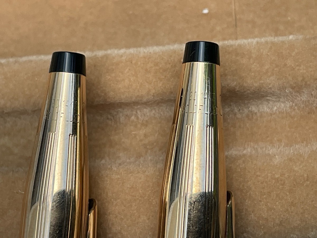 Vintage Cross 1/20 14k Gold Filled Ballpoint Pen Pencil Set with