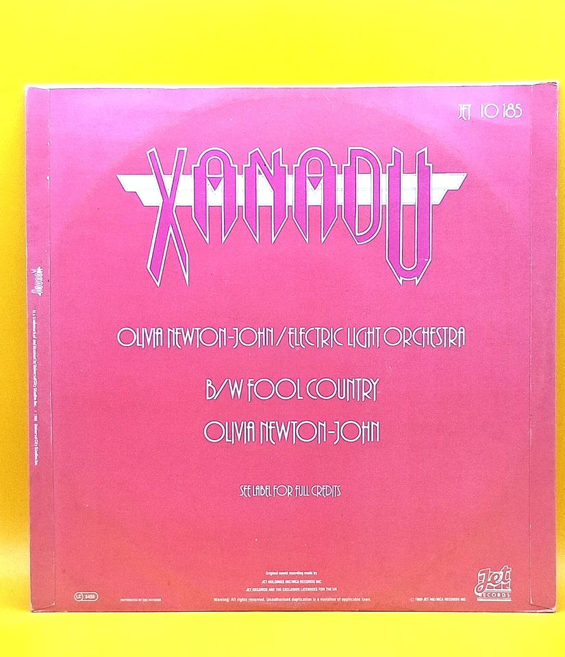 Olivia Newton-John & Electric Light Orchestra Xanadu 10" Pink Vinyl EX+ - Изображение 4 из 4
