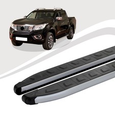 Trittbretter passend für Nissan Navara ab Baujahr 07/2014 DOLU Silber mIt ABE