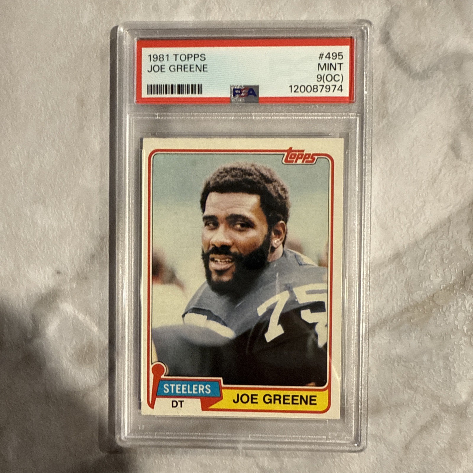 1981 TOPPS #495 JOE GREENE PSA 9