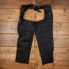 Fmc Leder Chaps Hose Pants 38x30 Herren 00s schwarz Motorrad Straight