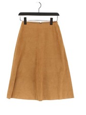 Uniqlo Women's Midi Skirt XS Brown Polyester with Elastane Midi A-Line