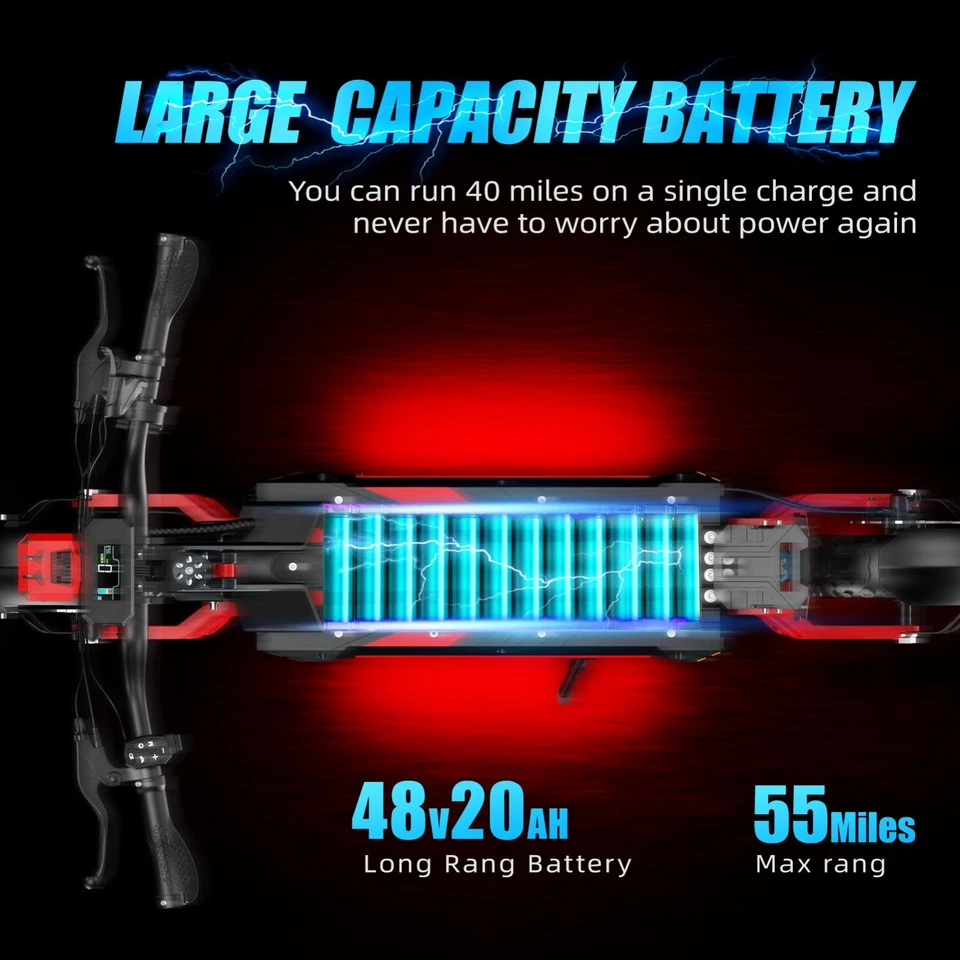5600W Dual Motor Electric Scooter , 55Miles Long Range 45MPH Top Speed EScooter - Image 4 of 4