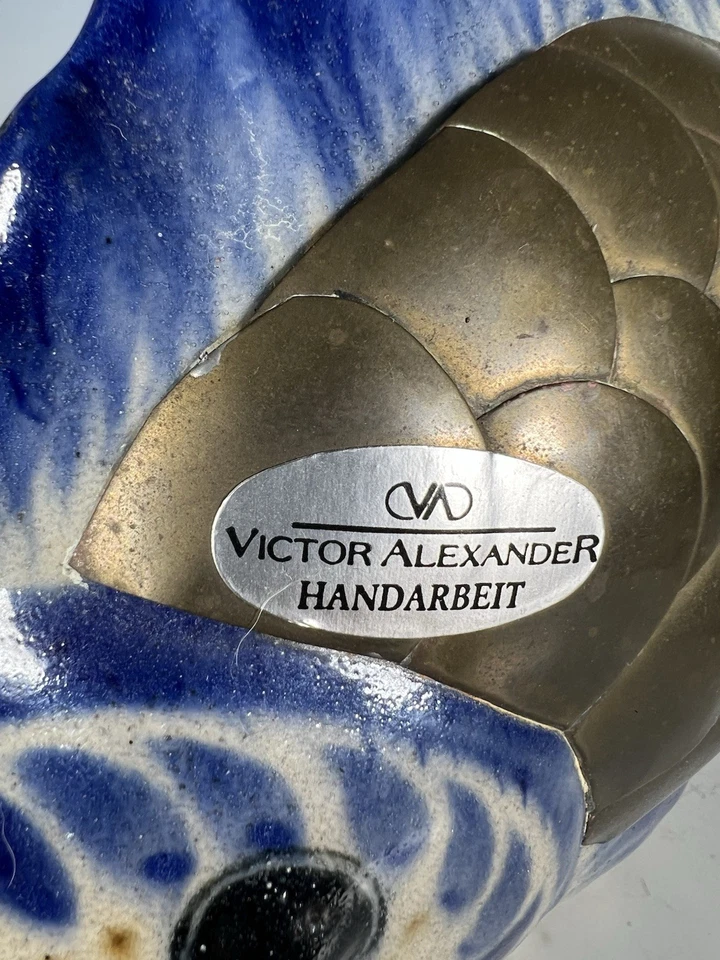 VICTOR ALEXANDER  Handarbeit Fisch Messing Keramik - Bild 3 von 4