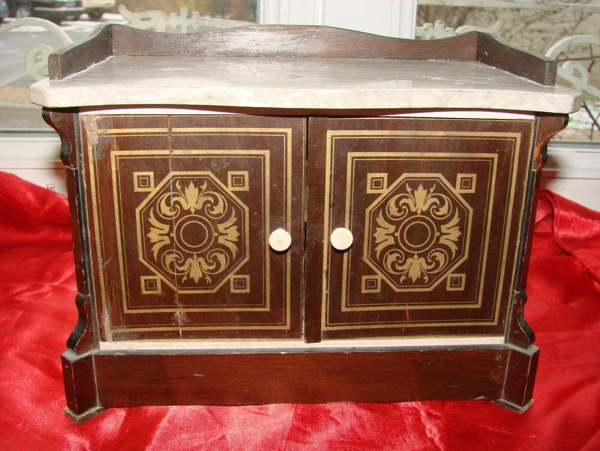 ANCIENNE GRANDE ARMOIRE de Poupée Jouet Ancien en Bois 52cm EUR 15,00
