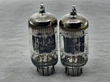  2 GE JG-5814A 12AU7 Mil-Spec Tubes 3X Micas Horseshoe Getters Tests NOS