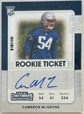 Cameron McGrone 2021 Panini Contenders Rookie Ticket Auto New England Patriots 