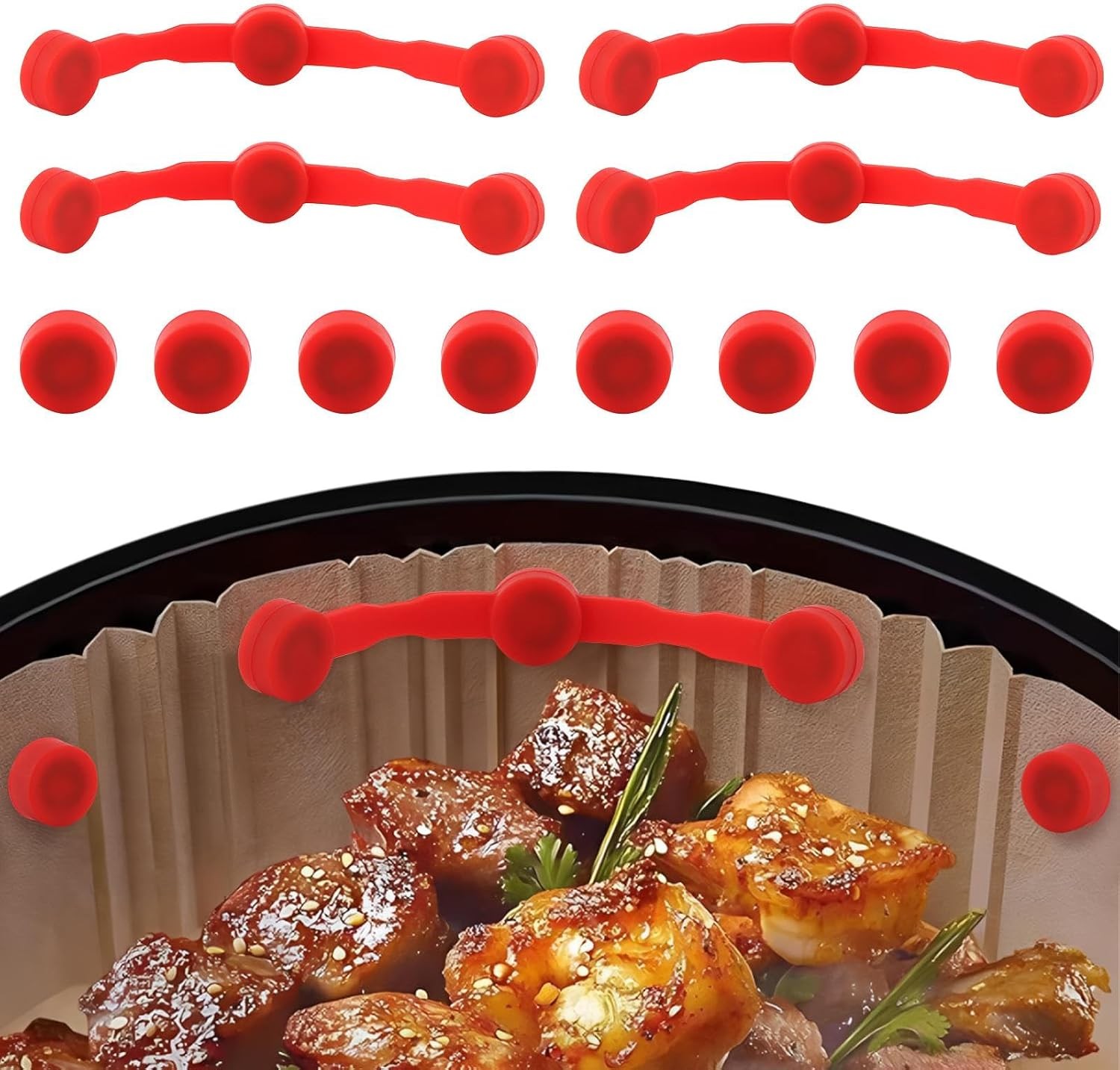 12PCS Air Fryer Magnet Silicone Buckle for Holding Down