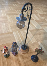 Märklin, Bing, figurki elastolin, starożytna lampa łukowa, STOP! Tabliczka skala 0 o. 1