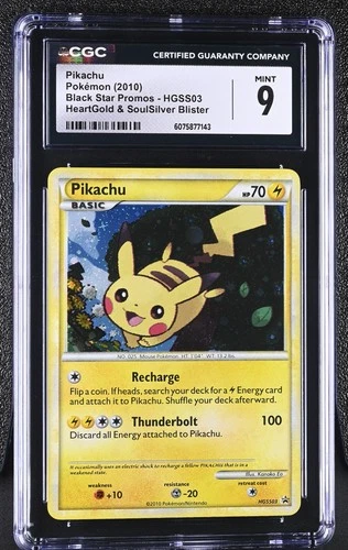 CGC 9 MINT Pikachu 2010 Black Star Promos HGSS03 Holo Pokemon Card
