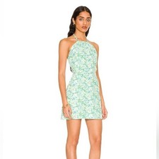 Faithfull the Brand NWT Women’s Gaia Halter Mini Dress In Varenna Floral Size 4
