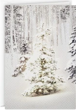 Hallmark Boxed Christmas Cards, Snowy Glowy Tree 5 inches x 7.2 inches, 