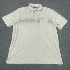 Travis Mathew Shirt Mens Extra Large XL Gray Pocket Pima Cotton Blend Golf Polo