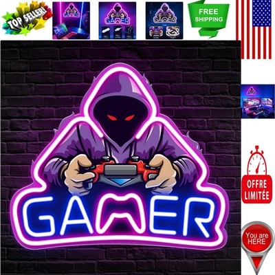 Vibrant LED Gamer Neon Sign - Perfect Wall Decor for Ultimate Gaming Room