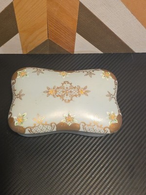 Vintage Lenwile China Ardalt Vintage Porcelain Jewelry Trinket Box, Hand Painted