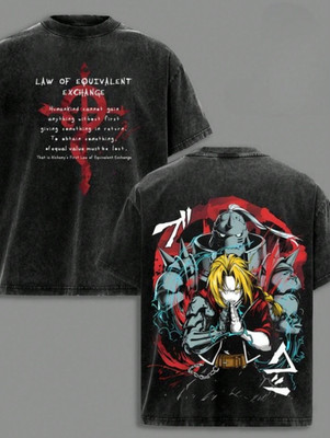 Vintage Fullmetal Alchemist T-Shirt Equivalent Exchange Anime Graphic Tee