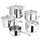 Stellar 5pc Cookware Set Stainless Steel Induction Dishwasher Safe Lids