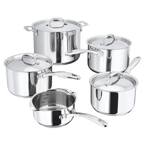Stellar 5pc Ensemble de cuisine Induction en acier inoxydable Lave-vaisselle Safe Lids