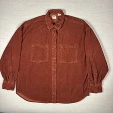 Levis Womens Corduroy Button Up Relaxed Oversized Size Medium Long Sleeve
