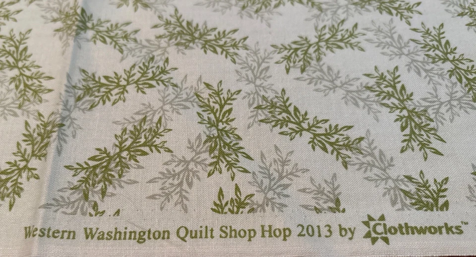 Western Washington Quilt Shop Hop By Clothworks Cotton “Green Leaves” 44” x 36” - Image 3 of 3