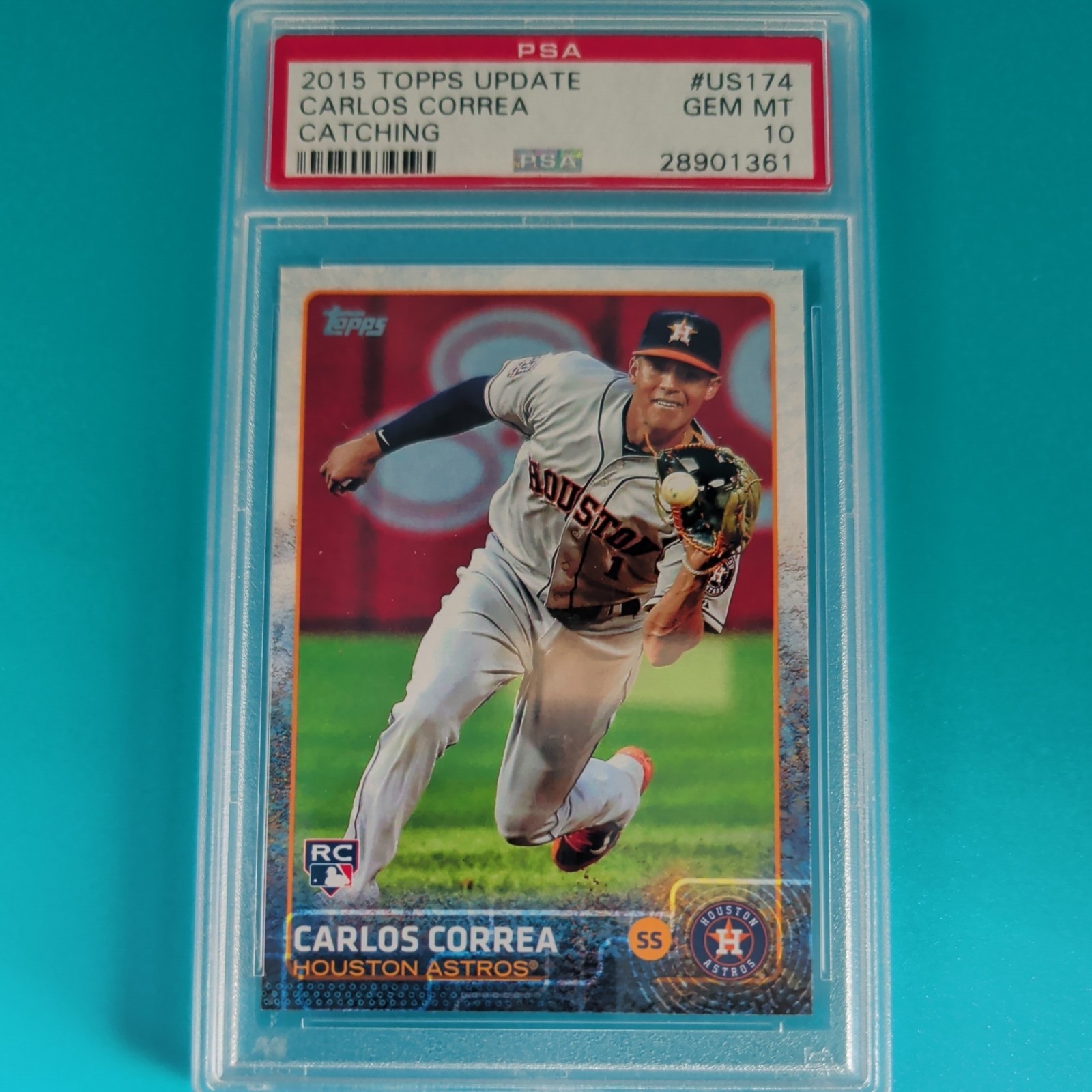 2015 Topps Update US174 Carlos Correa Catching  Rookie RC PSA 10 GEM MT 💎🔥