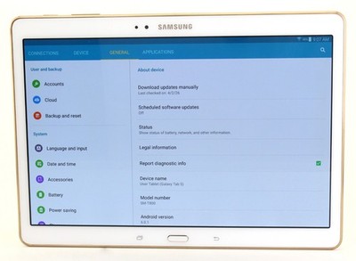 Samsung Galaxy Tab S SM-T800 16GB 10.5'' WiFi Only Tablet White; 6177376